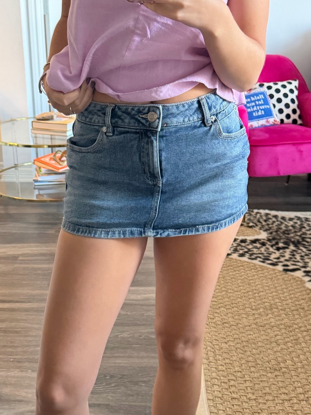 Garage Blue Denim Mini Skirt